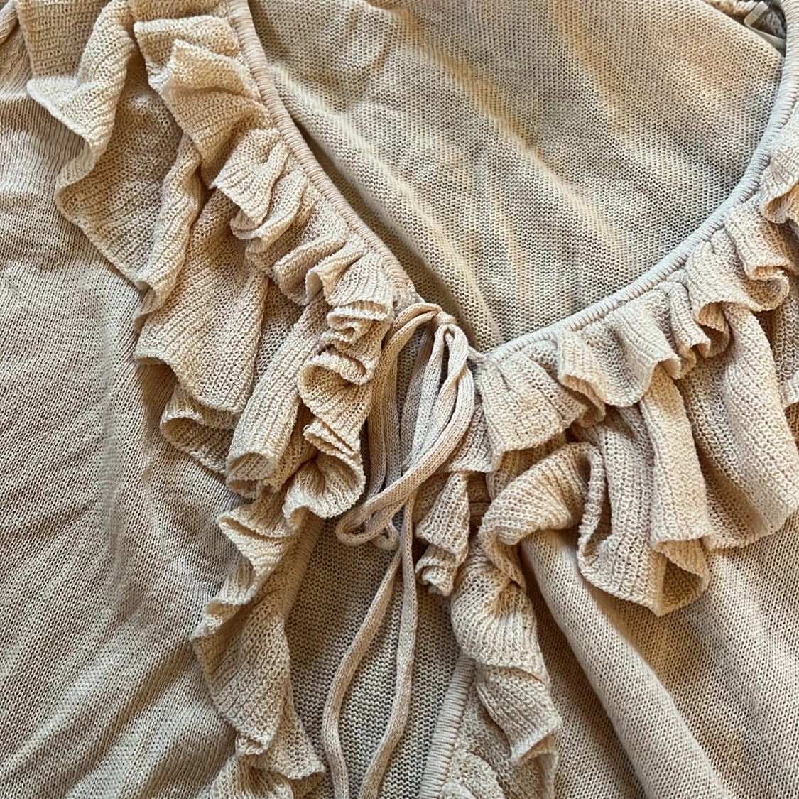 Aprikos stickad bolerotopp från Zara - 1