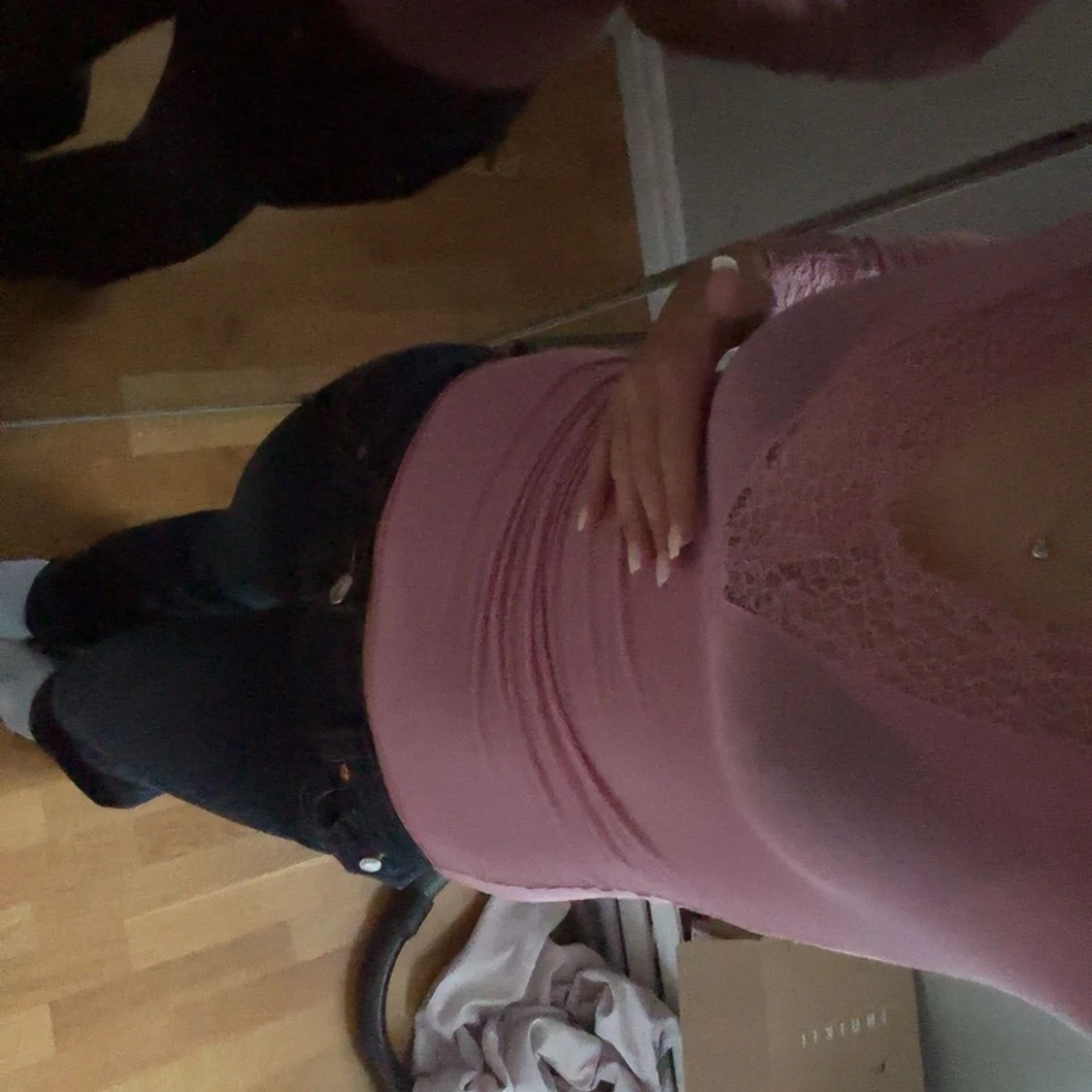 Rosa intimisi topp med spets  - 1