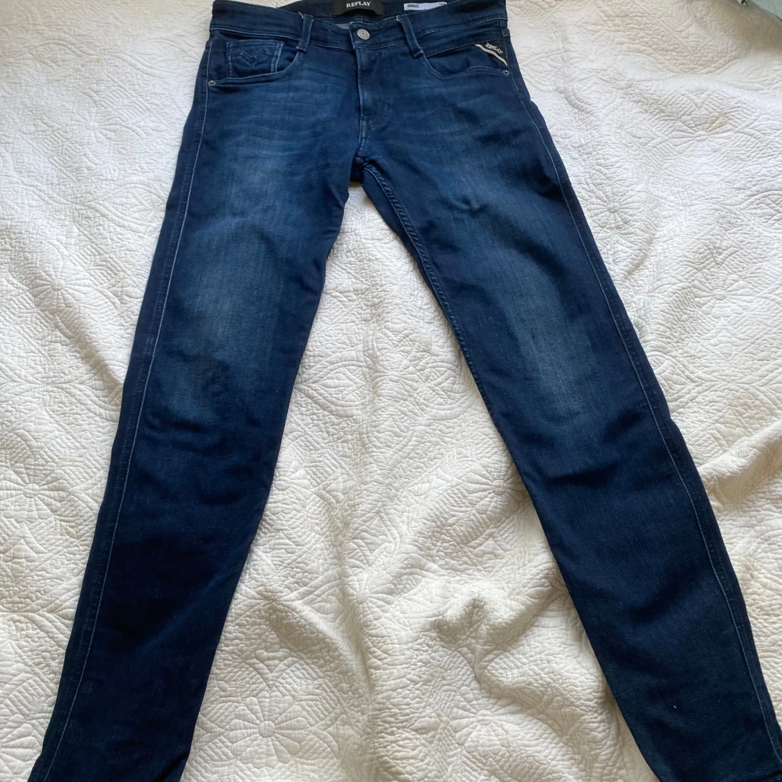 Mörkblå Replay Anbass jeans slim fit W29 L32 - 3