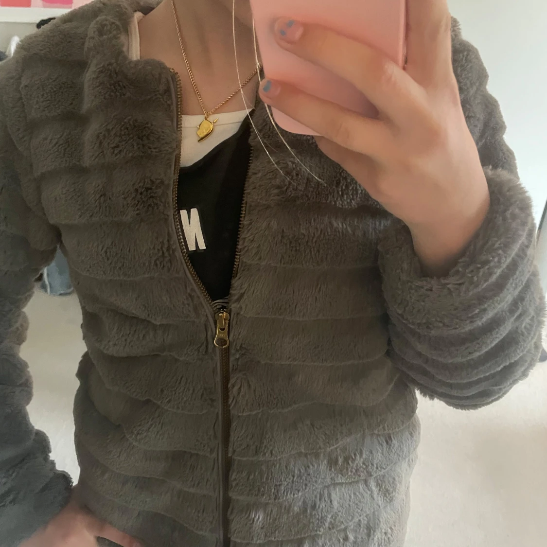 Grå pälsjacka - 2