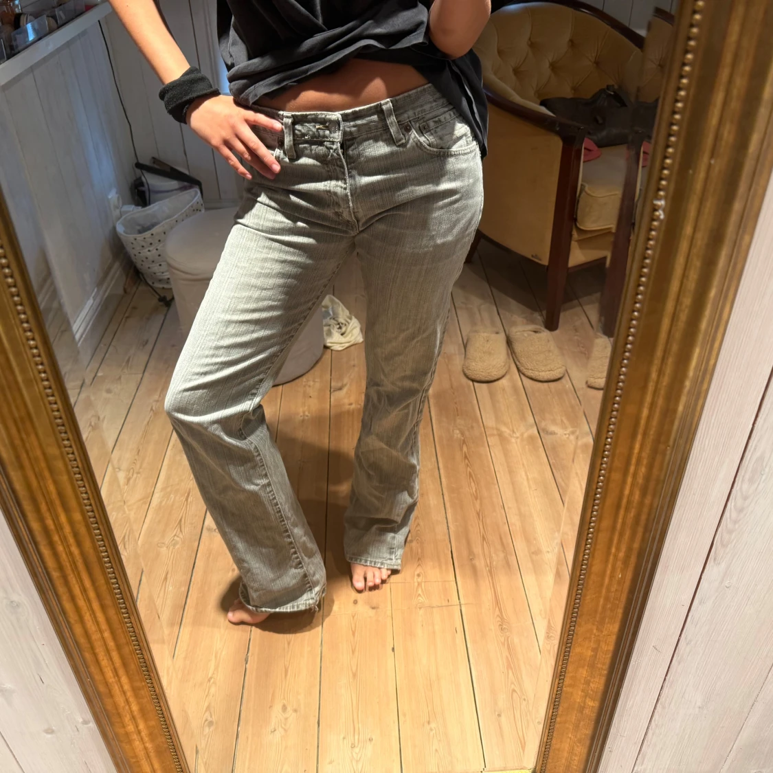 Grå bootcut jeans från Crocker