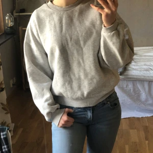 Grå sweatshirt - Säljer denna gråa sweatshirten från Gina tricot i storlek L. Super skön och matchar till allt. Pris kan diskuteras. 