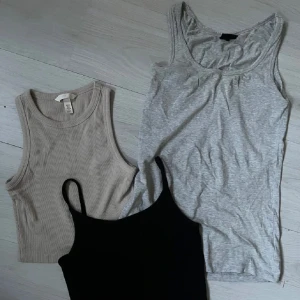 3-pack linnen - 3 stycken olika linnen i storlek Xxs-s. Svarta är från new Yorker, beige från h&m och grå från Cubus