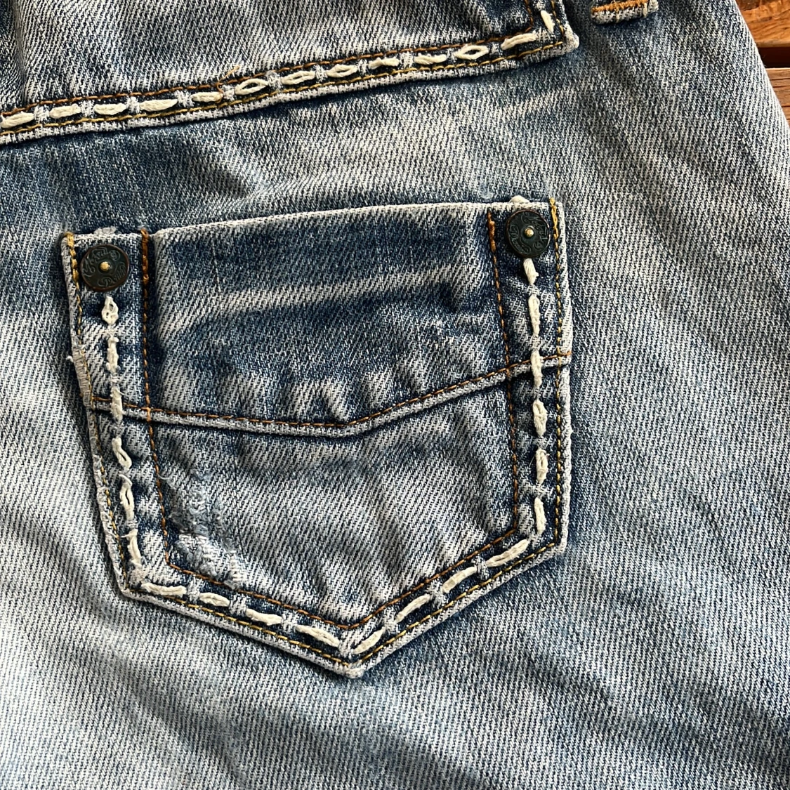 Lågmidjade jeansshorts - 3