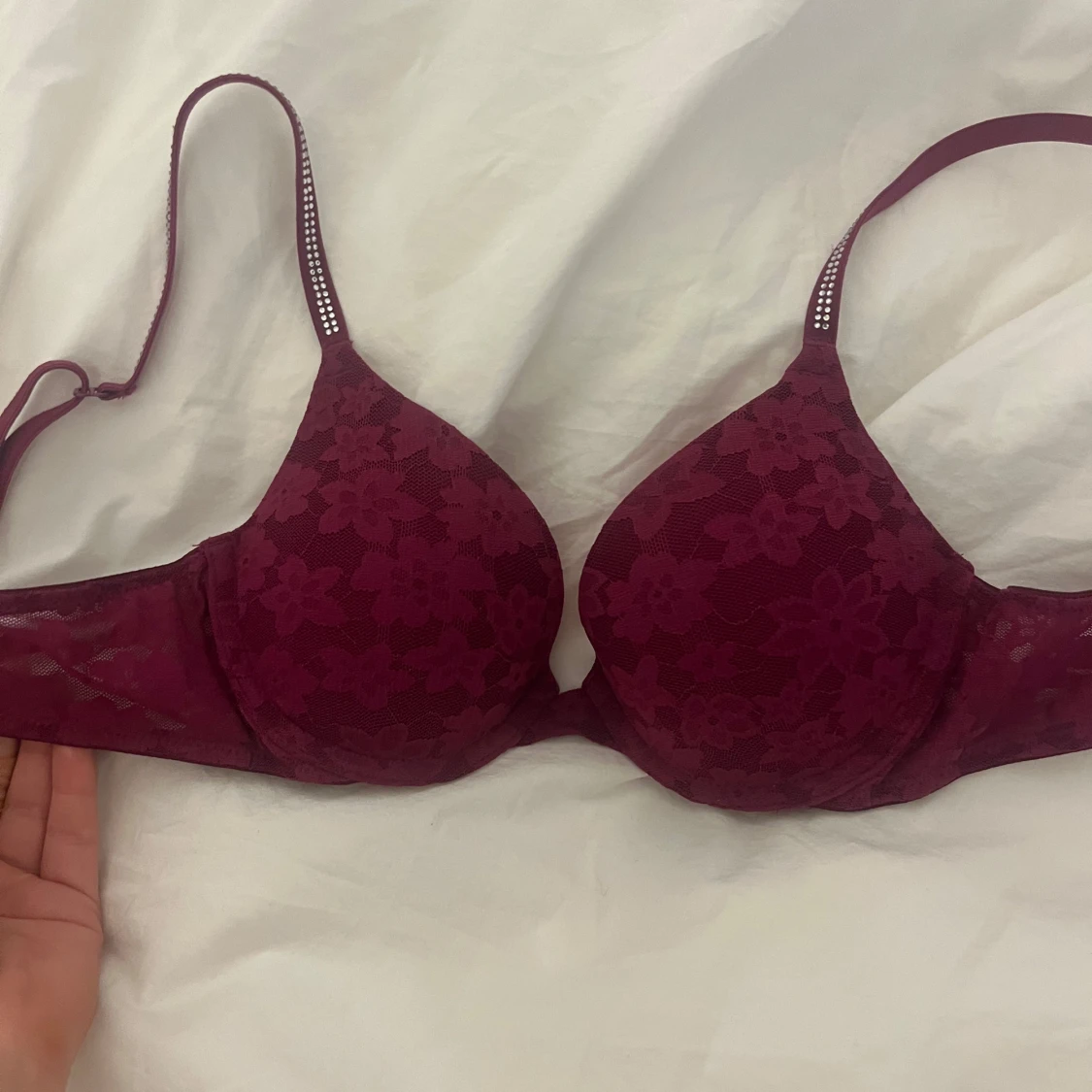 Vinröd push-up bh från Pink  - 1