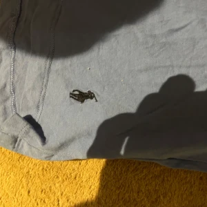 Blå t-shirt från Ralph Lauren - Säljer en stilren blå t-shirt från Ralph Lauren med en liten broderad logga nere på framsidan, tröjan är storlek L och sparsamt använd. Priset är inte hugget i sten, kom med bud 