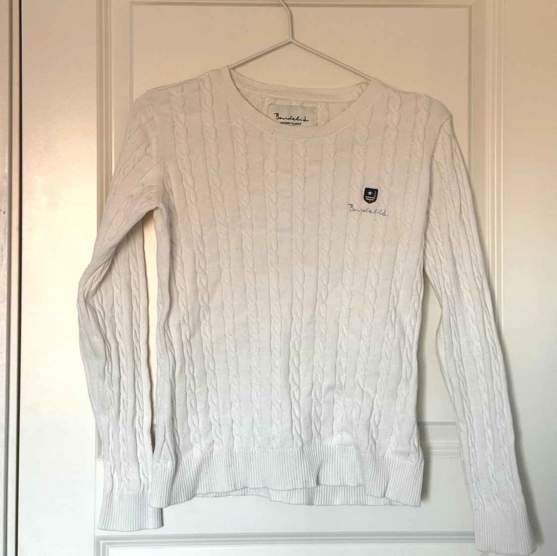 Vit kabelstickad tröja från Bondelid - 1