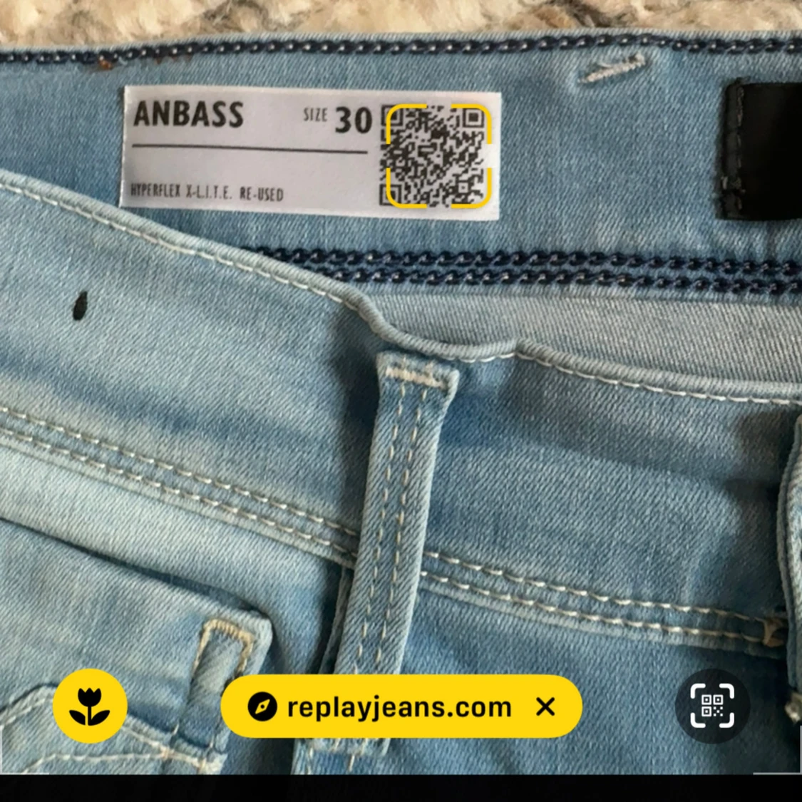 Ljusblå Replay Hyperflex Anbass jeans - 3