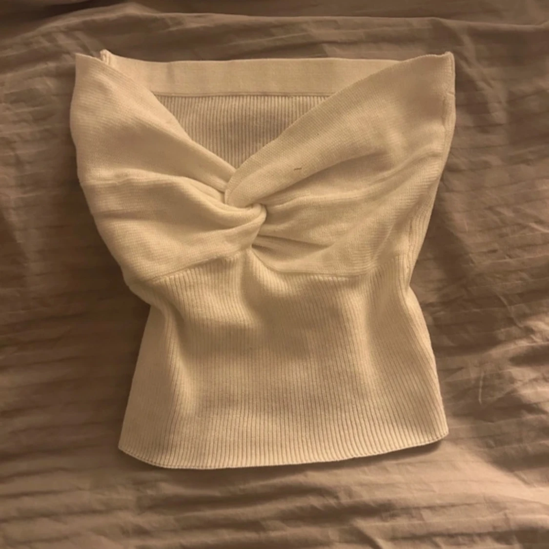 Vit ribbad tubtopp - 1