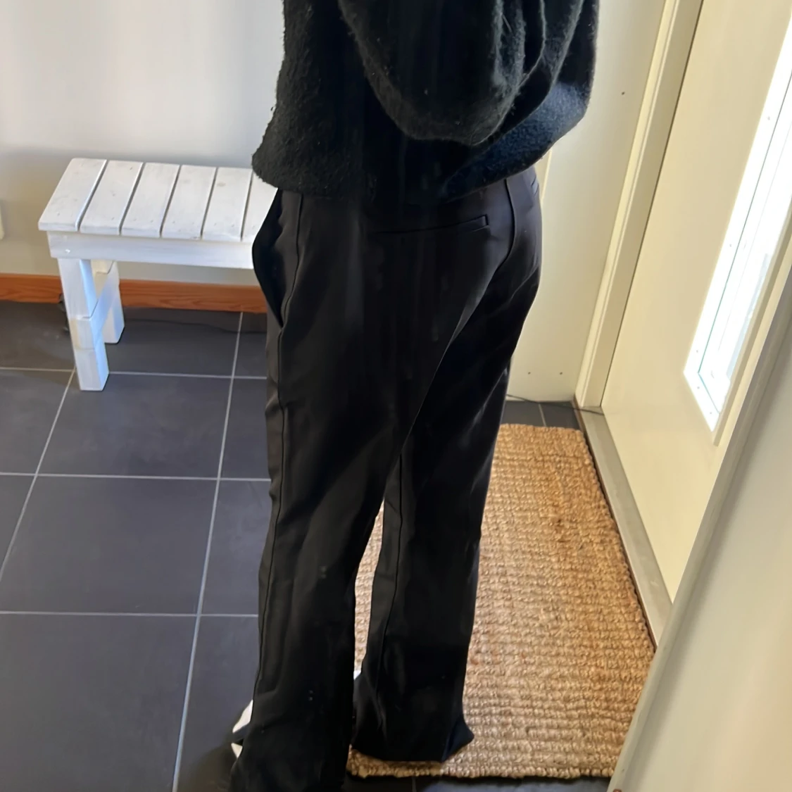 Svarta low waist kostymbyxor - 2