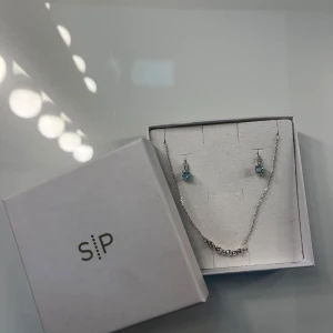 Smyckeset  från Syster P - Elegant smyckeset från Syster P med ett halsband och örhängen. Jag är guld tjej så kommer inte till användning❤️