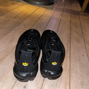 Nike air Max plus all black - Stilrena och bekväma sneakers i helsvart. Klassisk Tuned Air-dämpning ger skön komfort och en edgy look som passar både till vardags och streetwear. Aldrig använda.