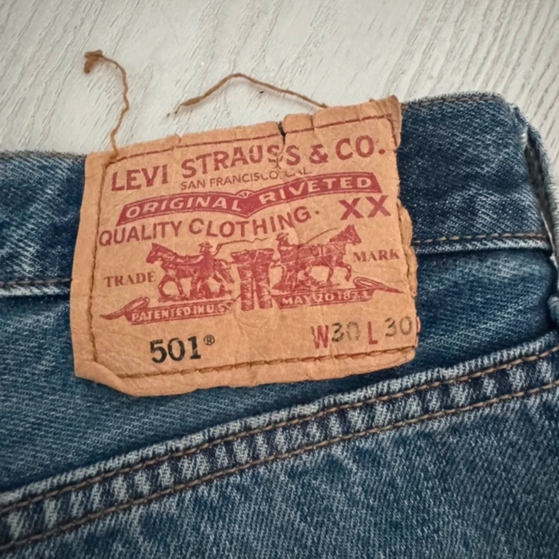 Levi's 501 blå jeansshorts W30 - 3