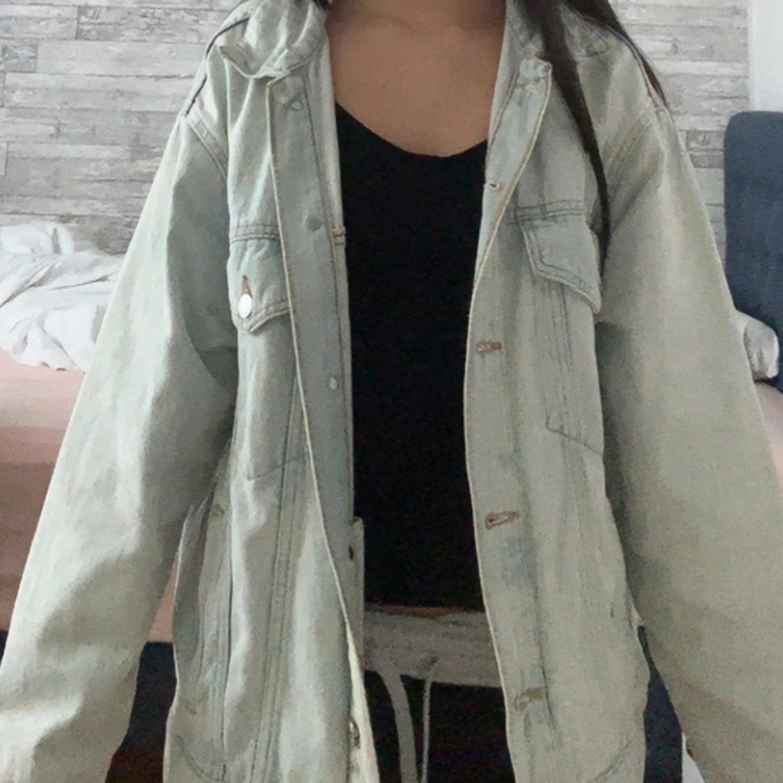 Oversized ljus jeansjacka - 1