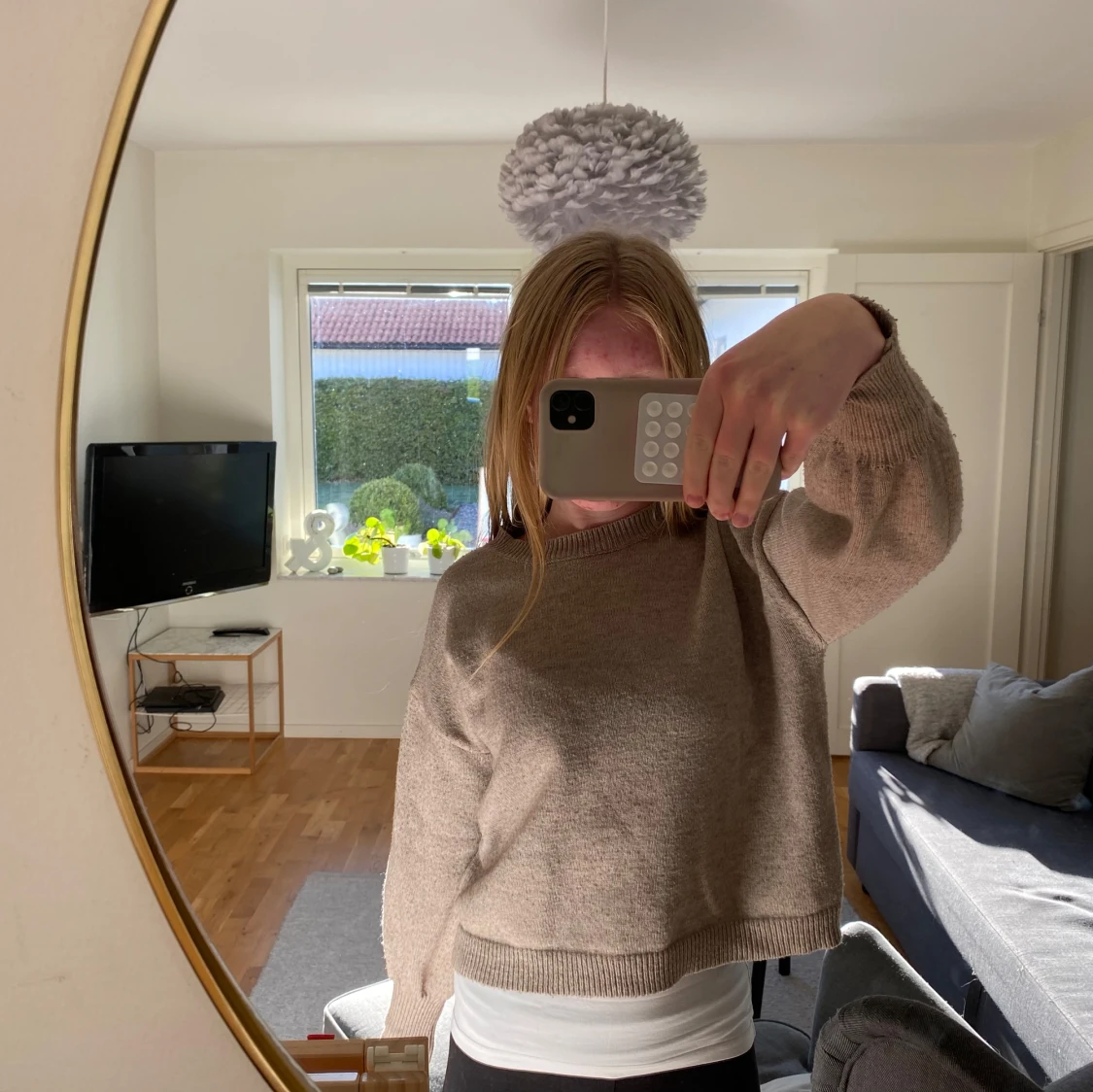 Beige stickad tröja från SHEIN