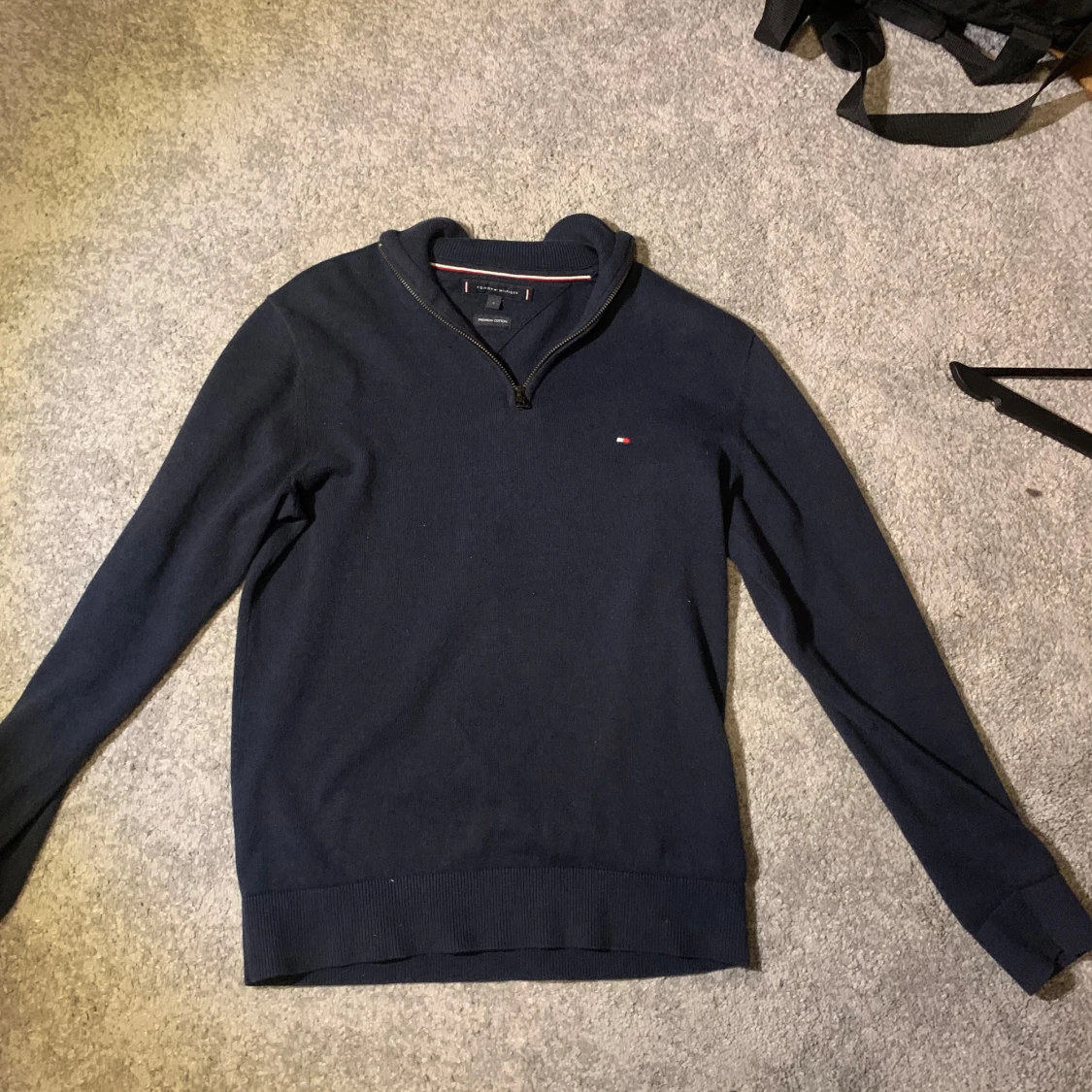 Marinblå half zip tröja Tommy Hilfiger