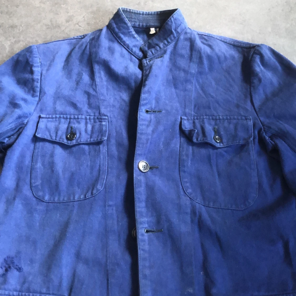 Blå overshirt med ståkrage - 2