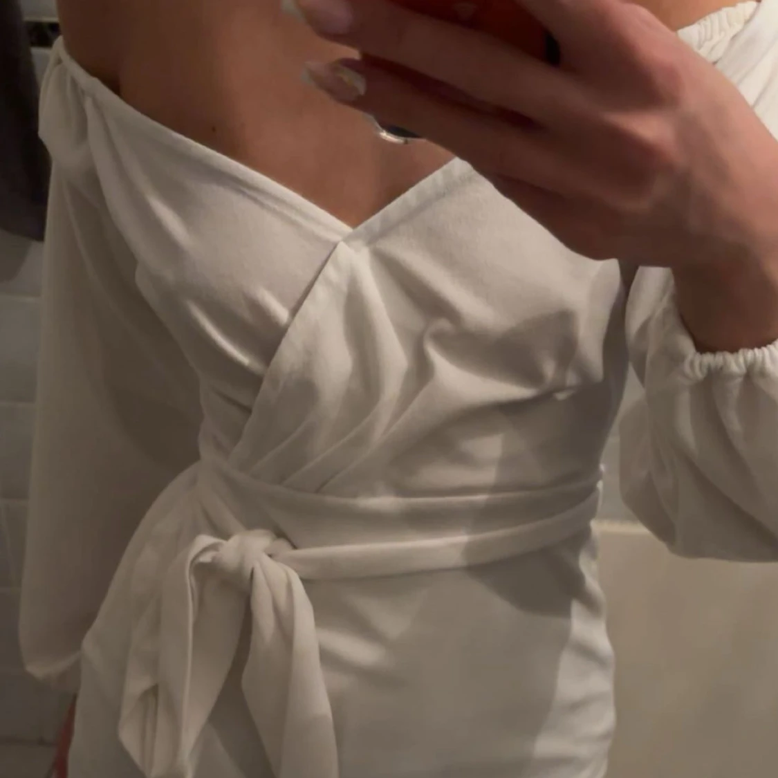 Vit omlottklänning - 3