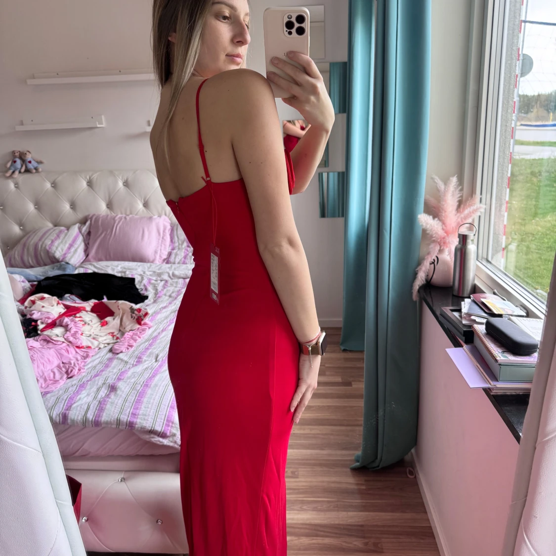 Röd långklänning Magda Butrym H&M - 2