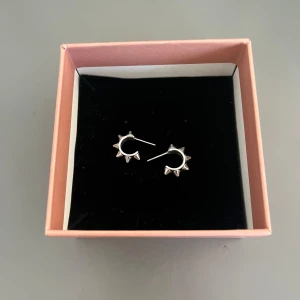 Edblad örhängen - Säljer dessa silver Edblad örhängen, endast använda två gånger då jag använder guld. Peak Creoles Mini Steel. Nypris 349