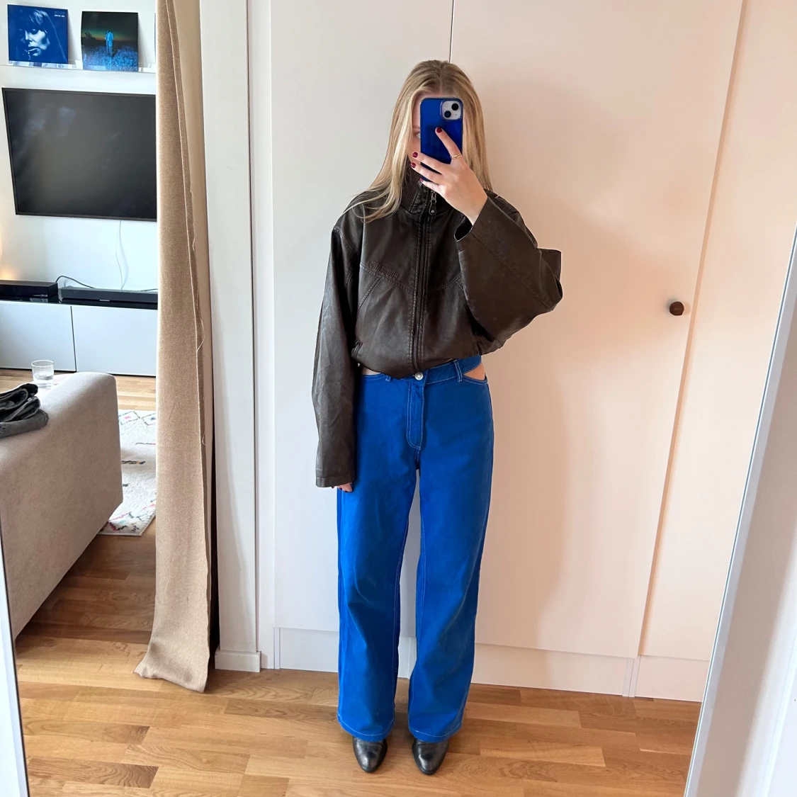 Blå cut-out jeans från Zara - 3