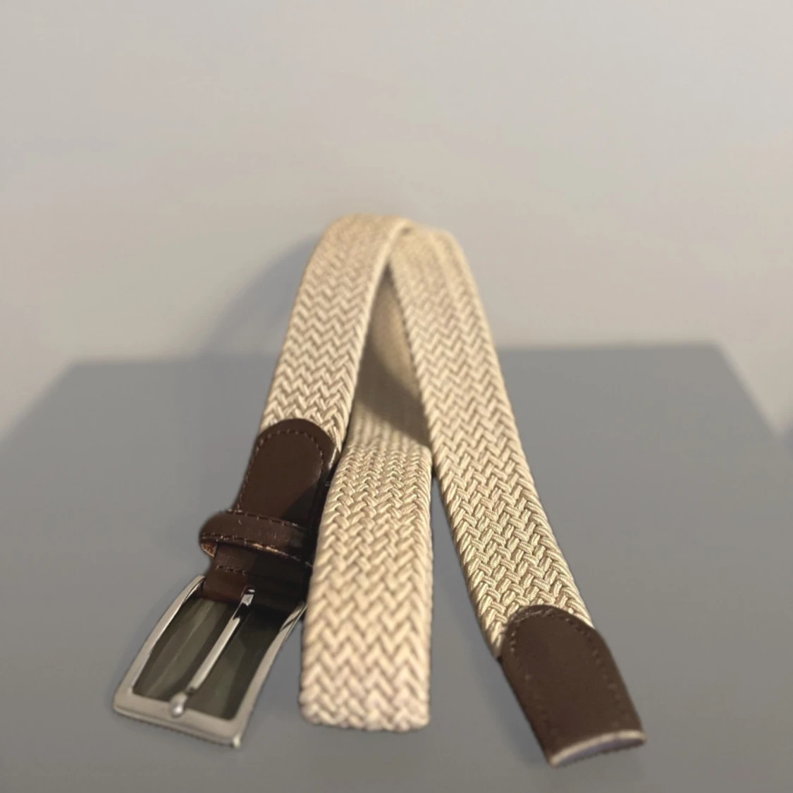 Flätat bälte/skärp - Beige