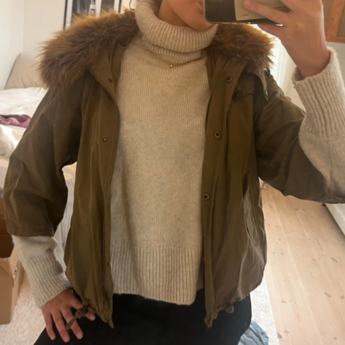 Trekvart jacka pälskrage! - 2