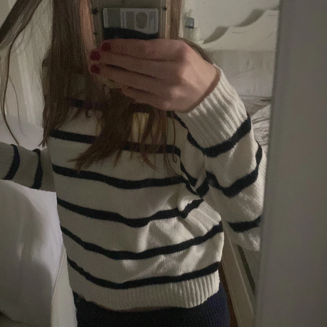 Vit och svart randig tröja från Shein