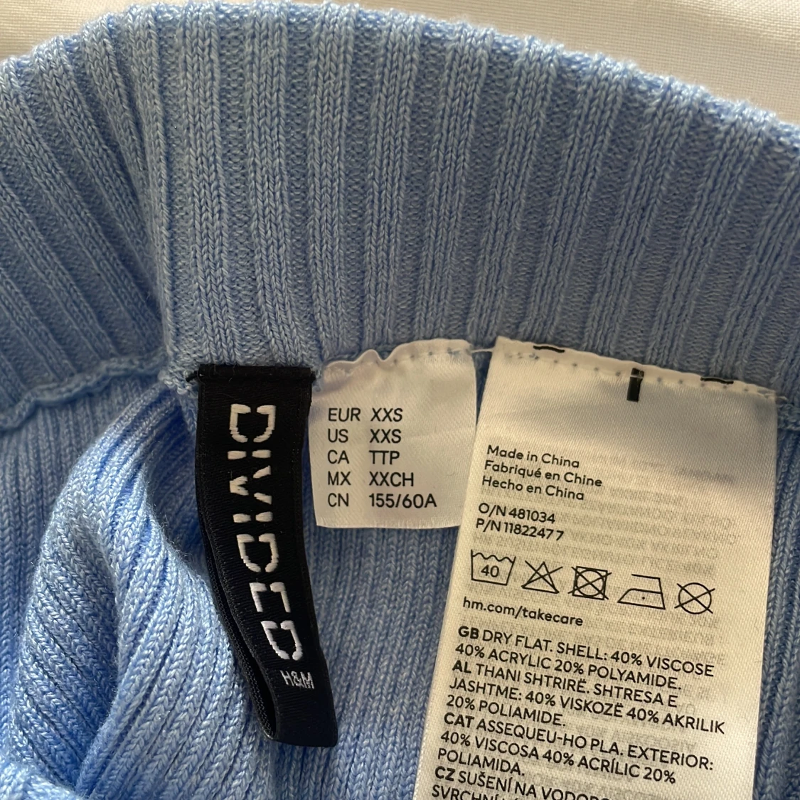 Ljusblå ribbad långkjol från H&M Divided - 3