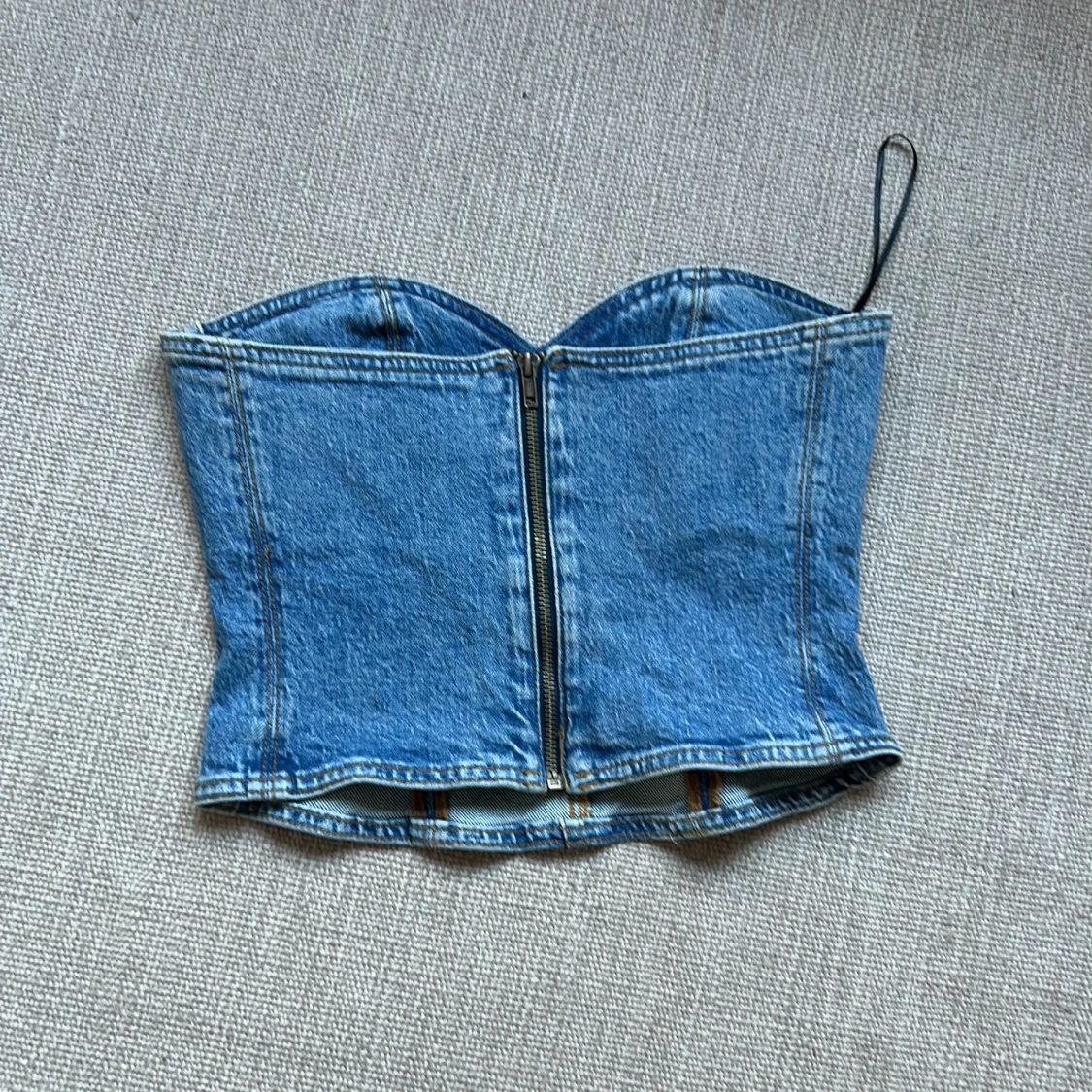 Denim korsett med dragkedja - 1