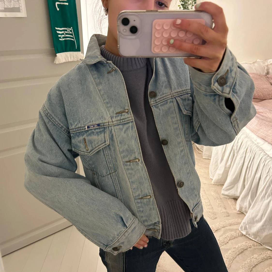 Vintage jeansjacka🩵