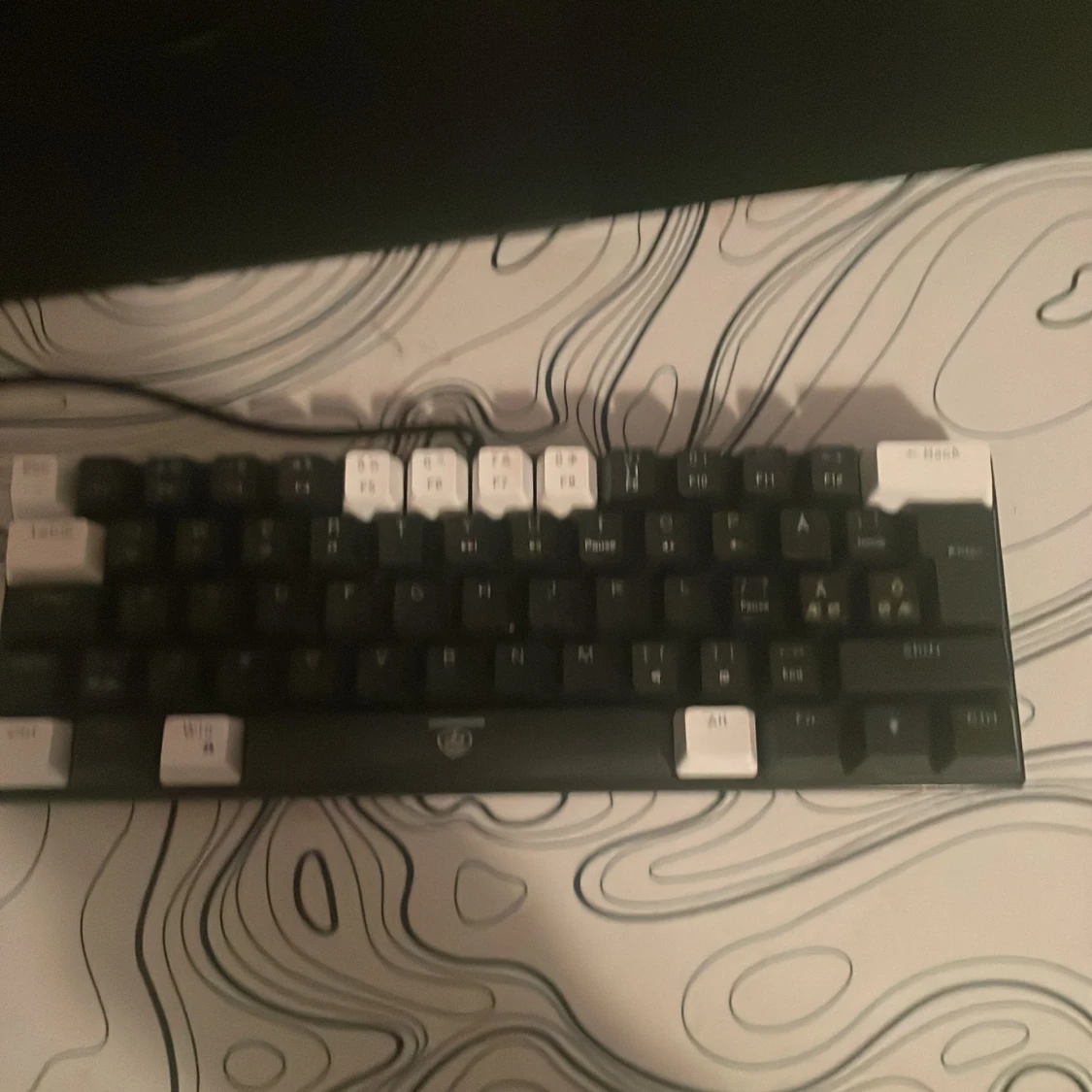 Svart och vit mekaniskt tangentbord - 1