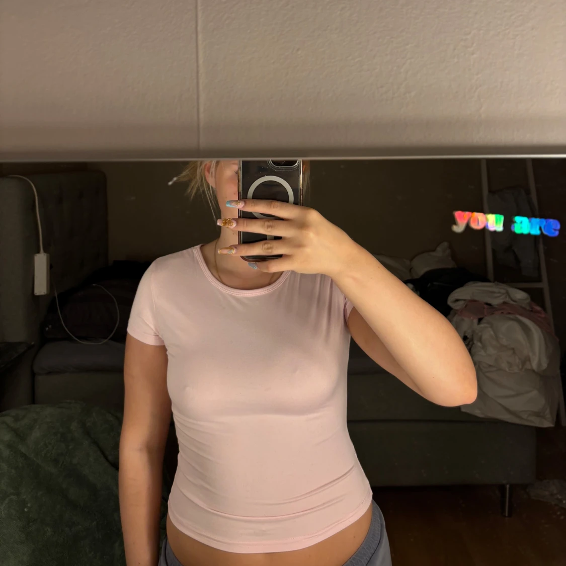 2-pack tighta bas-toppar i rosa & vitt