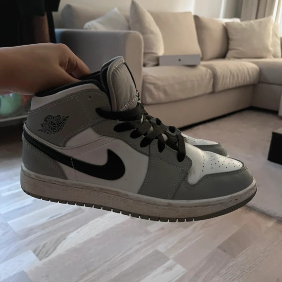 Nike Air Jordan 1 Mid grå/vit - 3