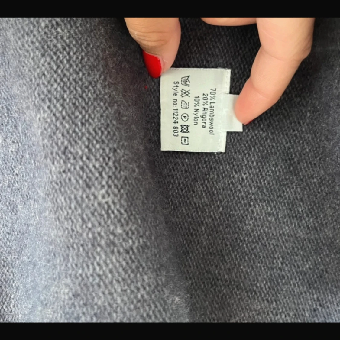 Mörkgrå och blå oversized kofta - 1