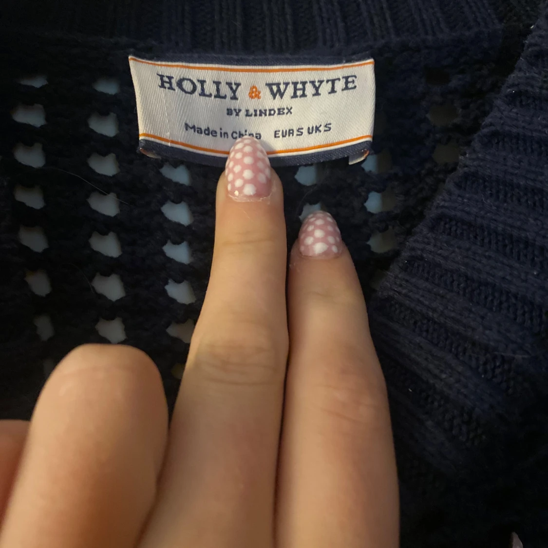 Mörkblå stickad tröja Holly & Whyte - 1