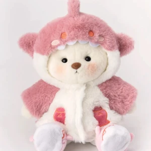 Getahug Björn  - En getahug björn med rosa hajdräkt 