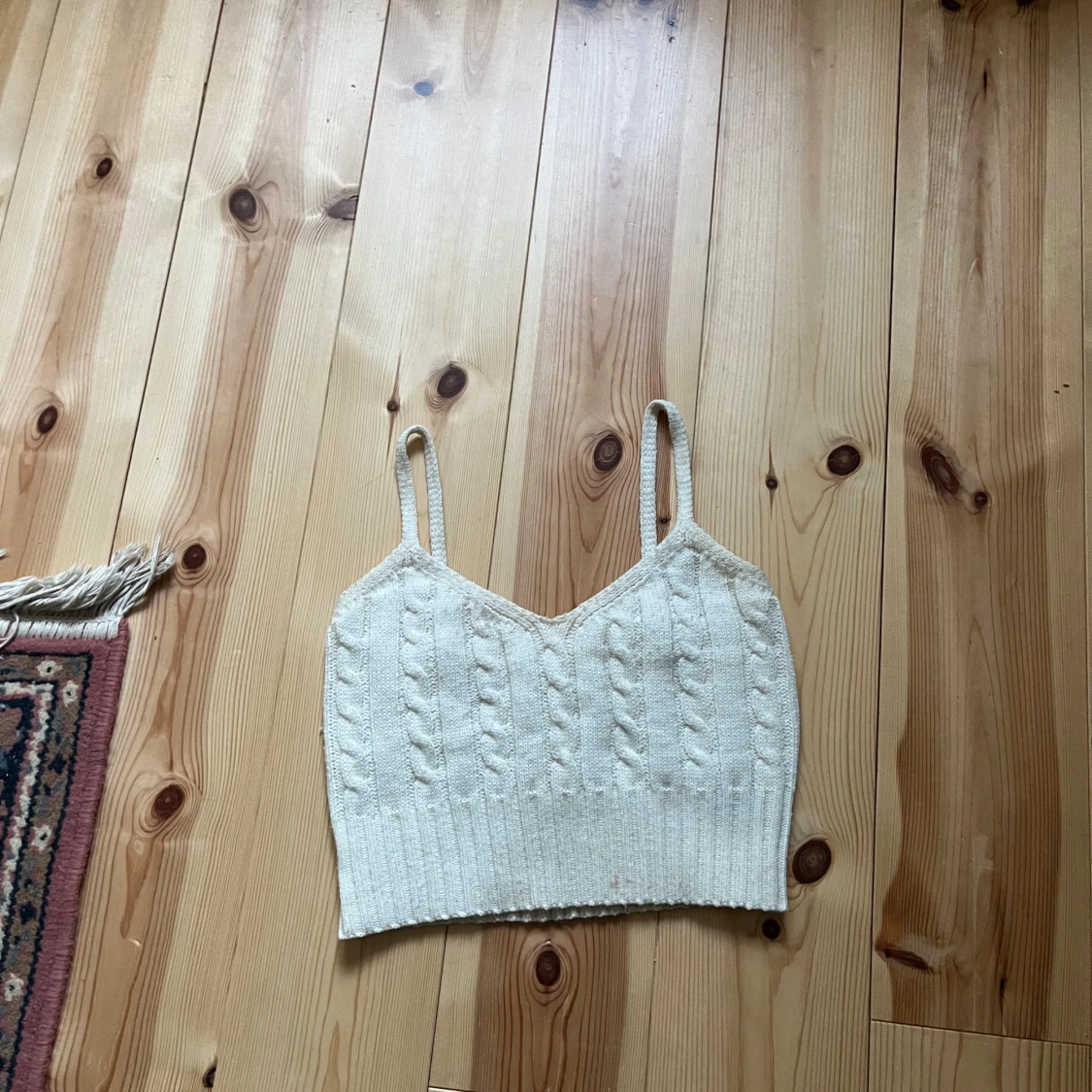 Vit stickad linnetopp från SHEIN