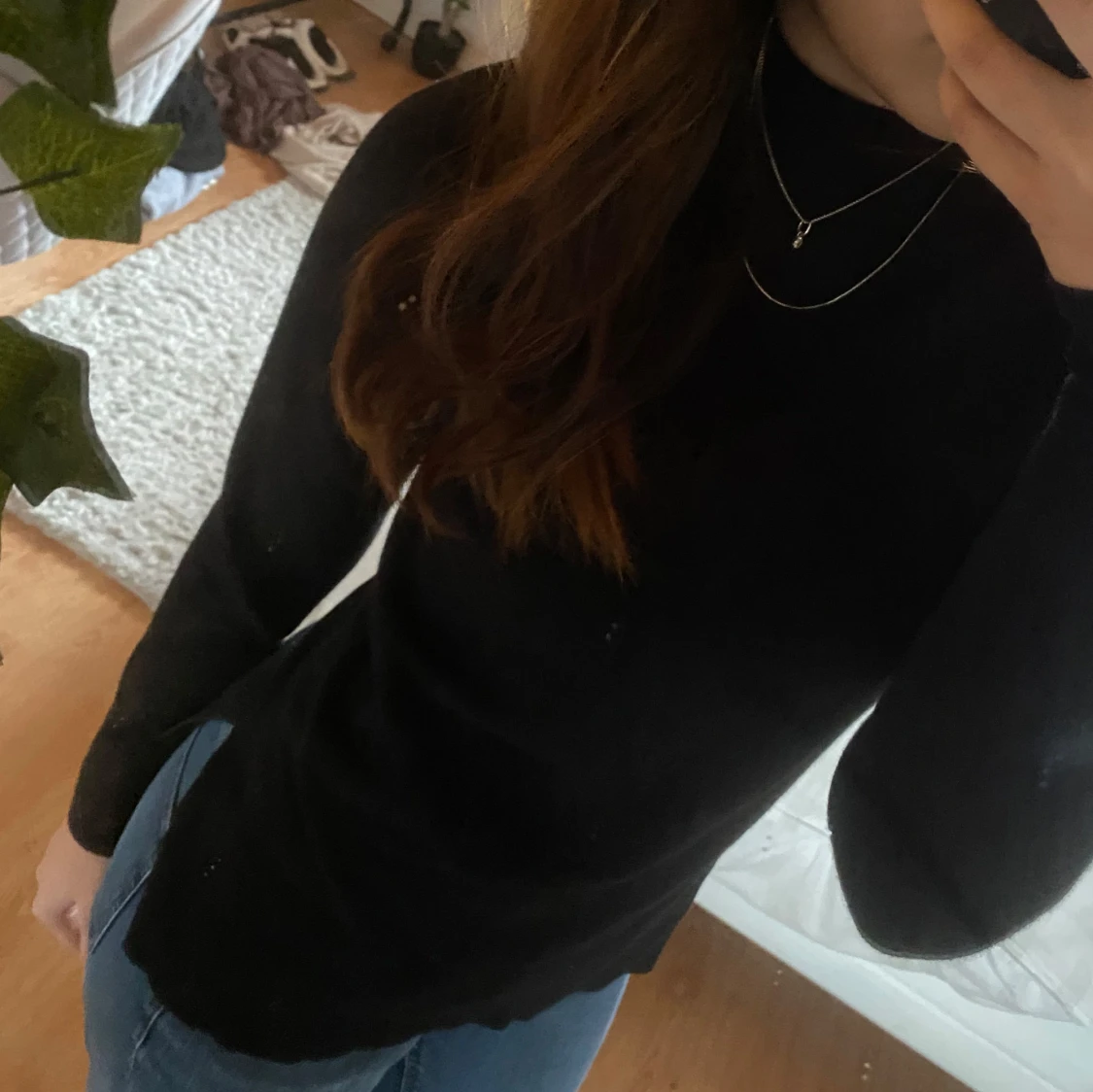 Svart långärmad polotröja