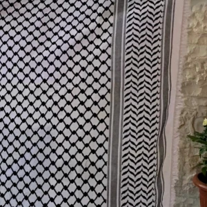 Palestinian keffiyeh in black and white - 100% cotton - Original keffiyeh - size is around 130*130 - selling in new condition 