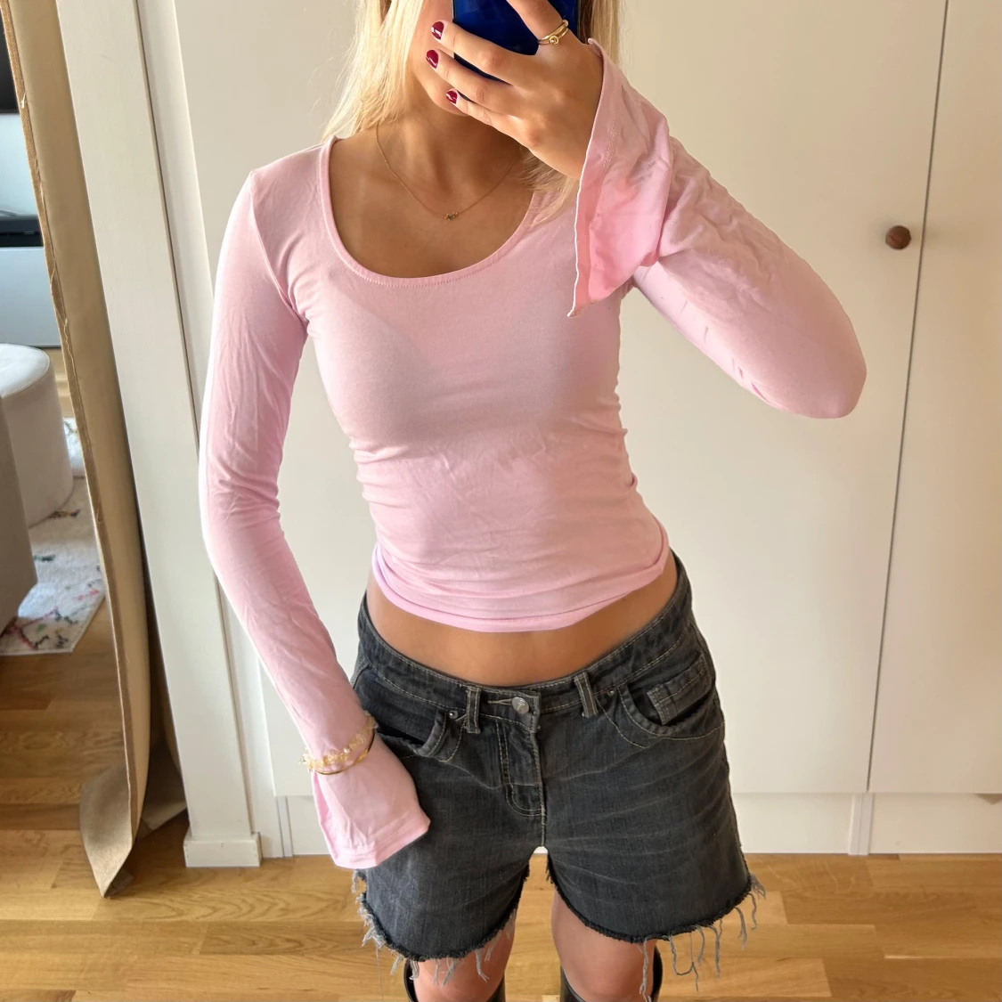 Rosa långärmad topp