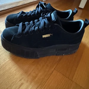 Svarta sneakers från Puma - Snygga svarta sneakers från Puma med en chunky sula och klassisk snörning. Skorna har en stilren design med Pumas logga i guld på sidan. Perfekta för en casual look.