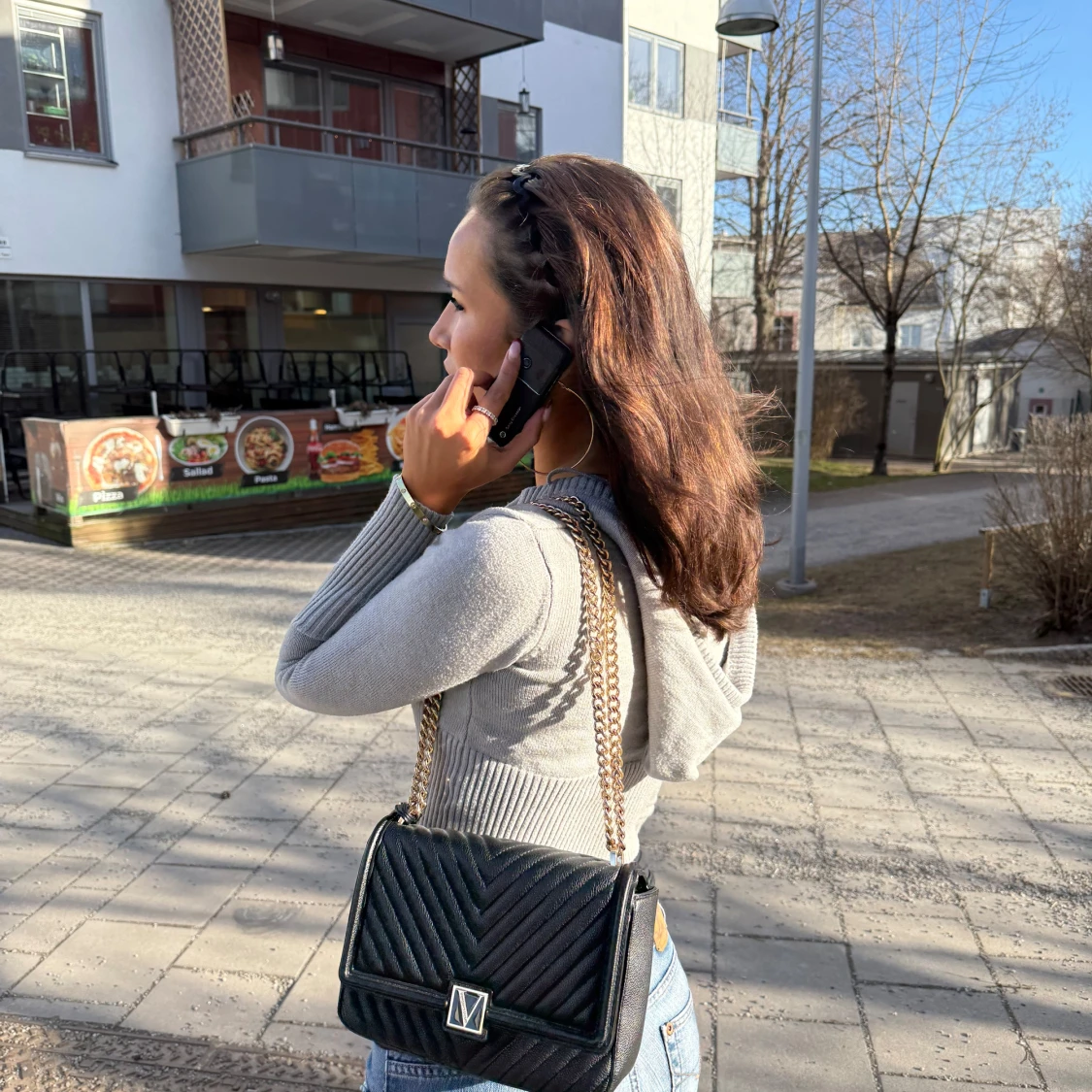 Grå ribbad kofta - 3