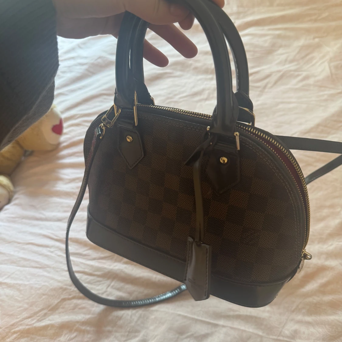 Brun rutig axelväska - 2