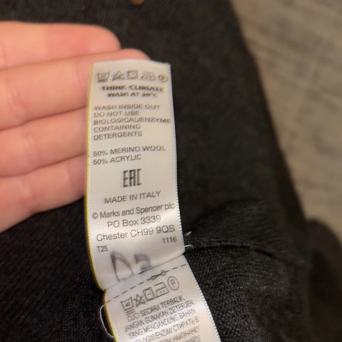 Svart merinoull pikétröja M&S Collection - 4