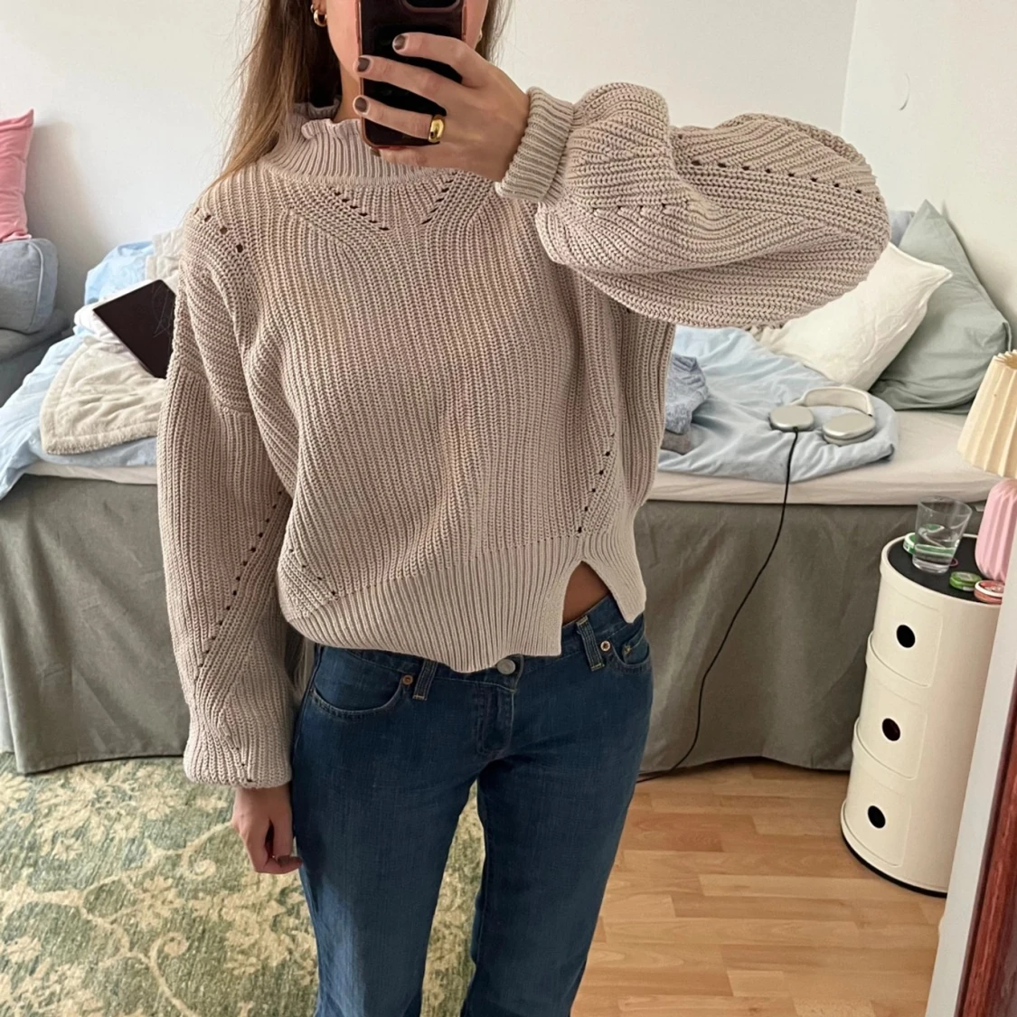 Hunkydory stickad tröja beige  - 2