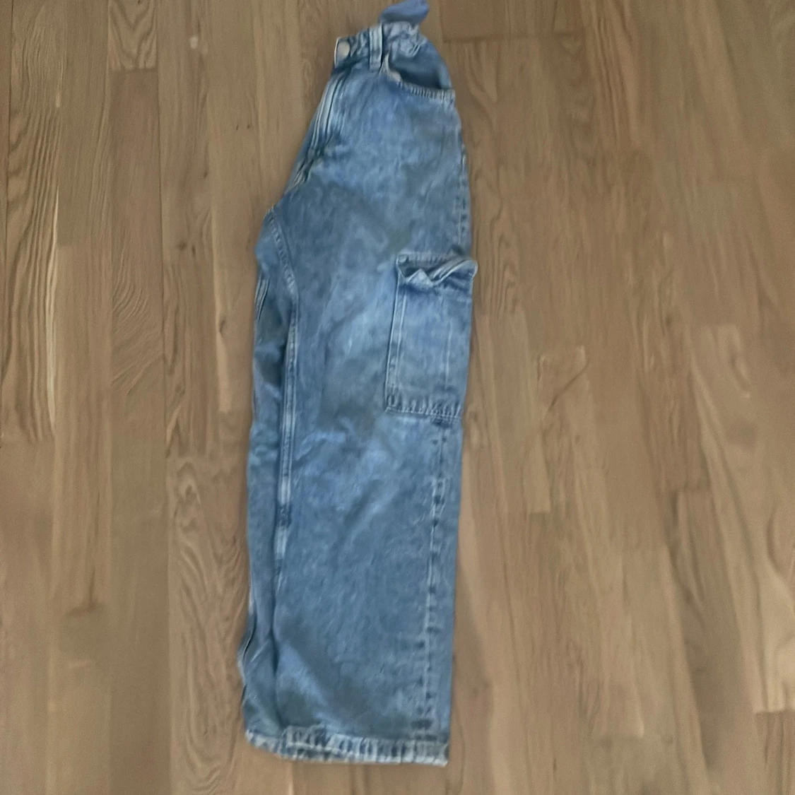 Blå baggy cargopants i jeans - 3