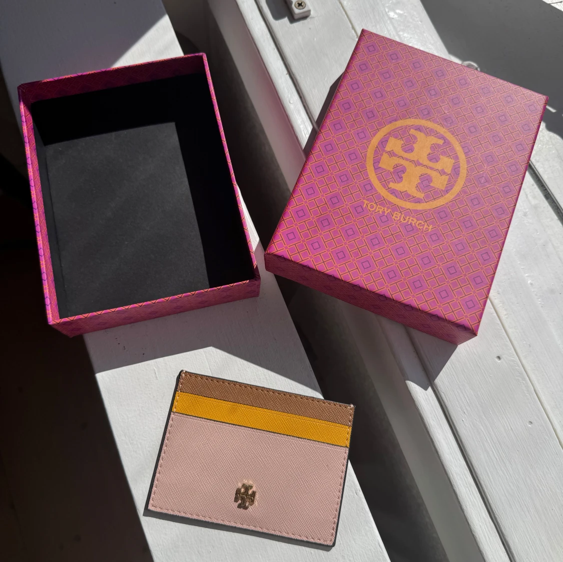 Tory Burch korthållare - Rosa/Gul/Brun - 1