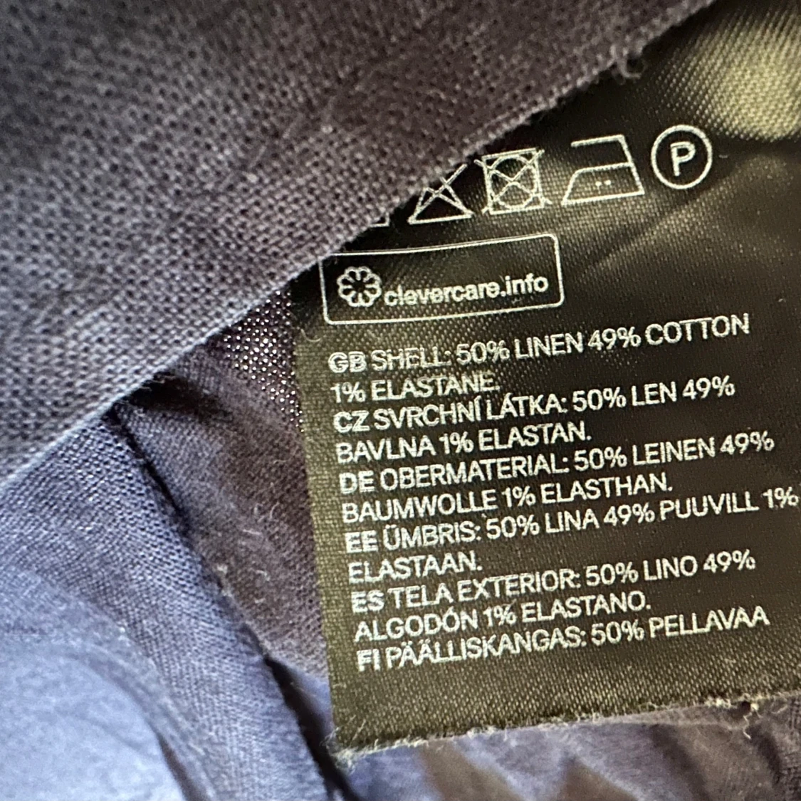 Mörkblå overshirt från H&M i linne - 3