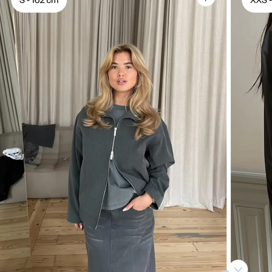 Grå overshirt med dragkedja